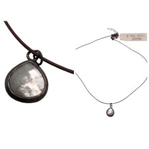 NWT Peyote Bird Free Moon Stone Sterling Silver Teardrop Necklace Pendant